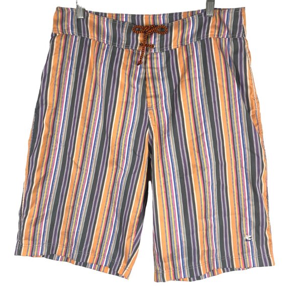 Etro Mens Swim Trunks Shorts XL Multicolored Striped Beach SW-1912 - Picture 1 of 12